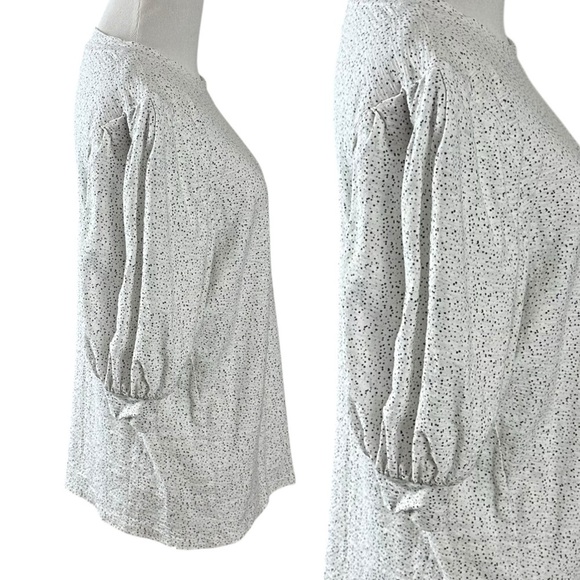 Nation LTD Rimma Exaggerated Sleeve Tee White Dotty Print XL XXL Puff Sleeve - Picture 6 of 17
